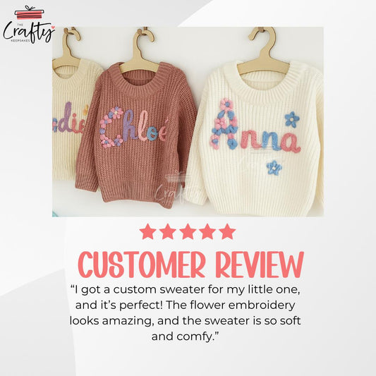 Custom Floral Name Sweater