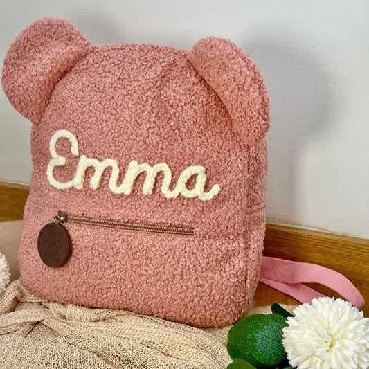 Soft Teddy Embroidered Backpack