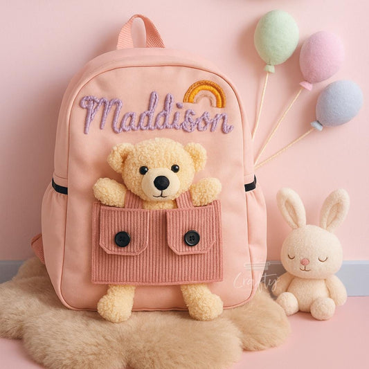 Embroidered Teddy Bear Backpack