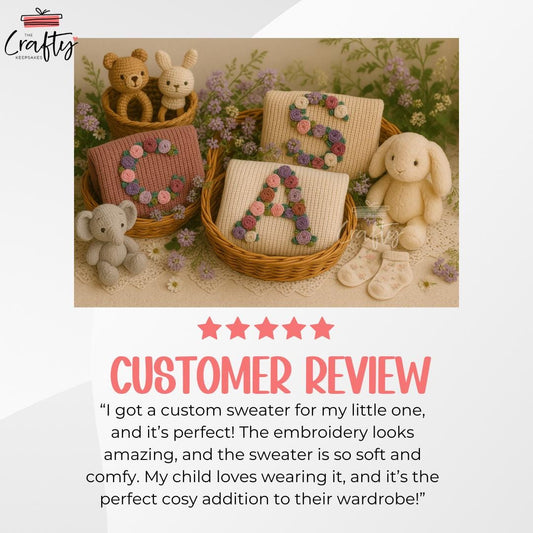 Elegant Floral Initial Sweater