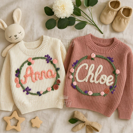 Floral Wreath Name Sweater
