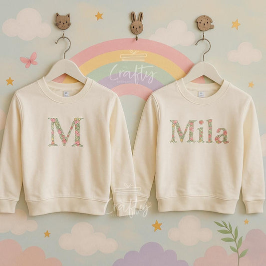 Custom Name Floral Sweatshirt