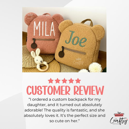 Soft Teddy Bear Stitched Backpack