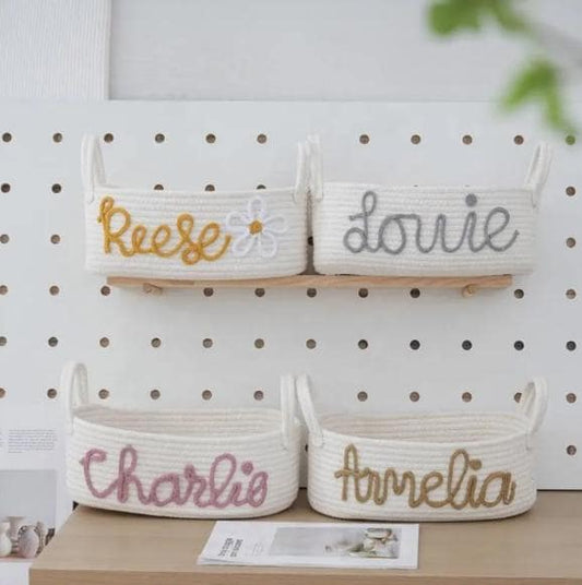 Embroidered Storage Basket