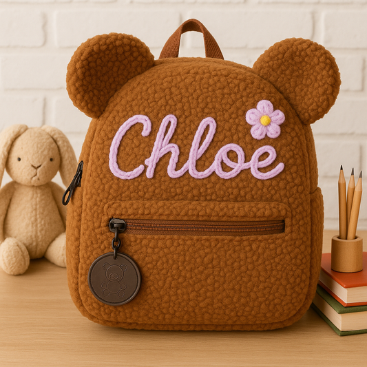 Soft Teddy Embroidered Backpack