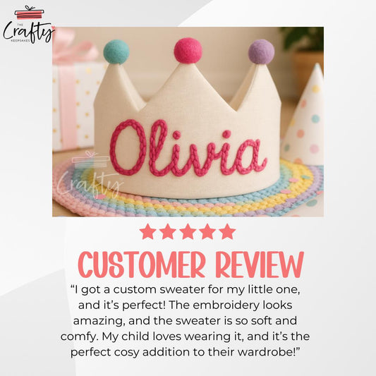 Custom Linen Birthday Crown