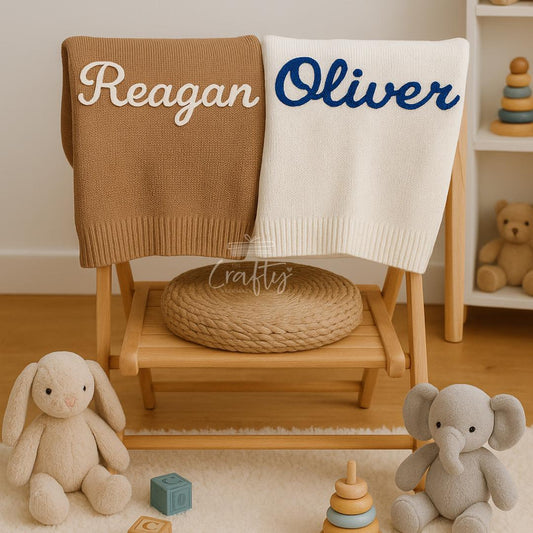 Stitched Name Embroidered Blanket