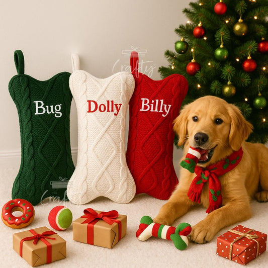 Bone Shaped Dog Christmas Stocking
