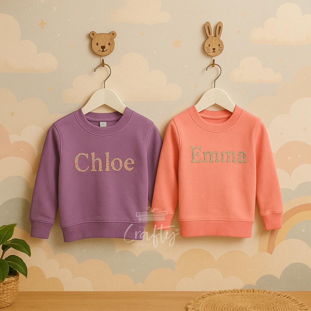 Custom Floral Name Kids Sweater: Embroidered Keepsake Gift