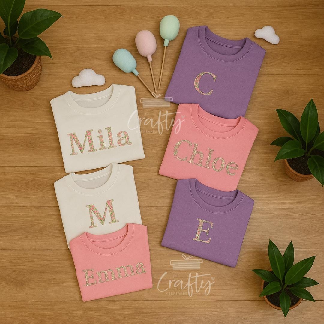 Custom Floral Name Kids Sweater: Embroidered Keepsake Gift