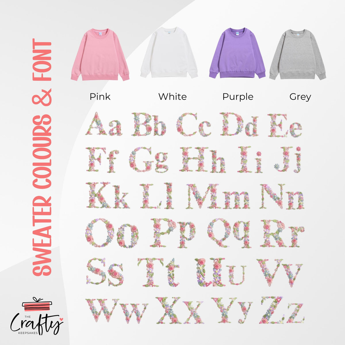 Custom Floral Name Kids Sweater: Embroidered Keepsake Gift