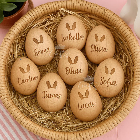 Custom Name Wooden Easter Egg | Personalised Name Easter Keepsake | Baby Gift or Basket Filler | Spring Decor | Baby’s First Easter Gift