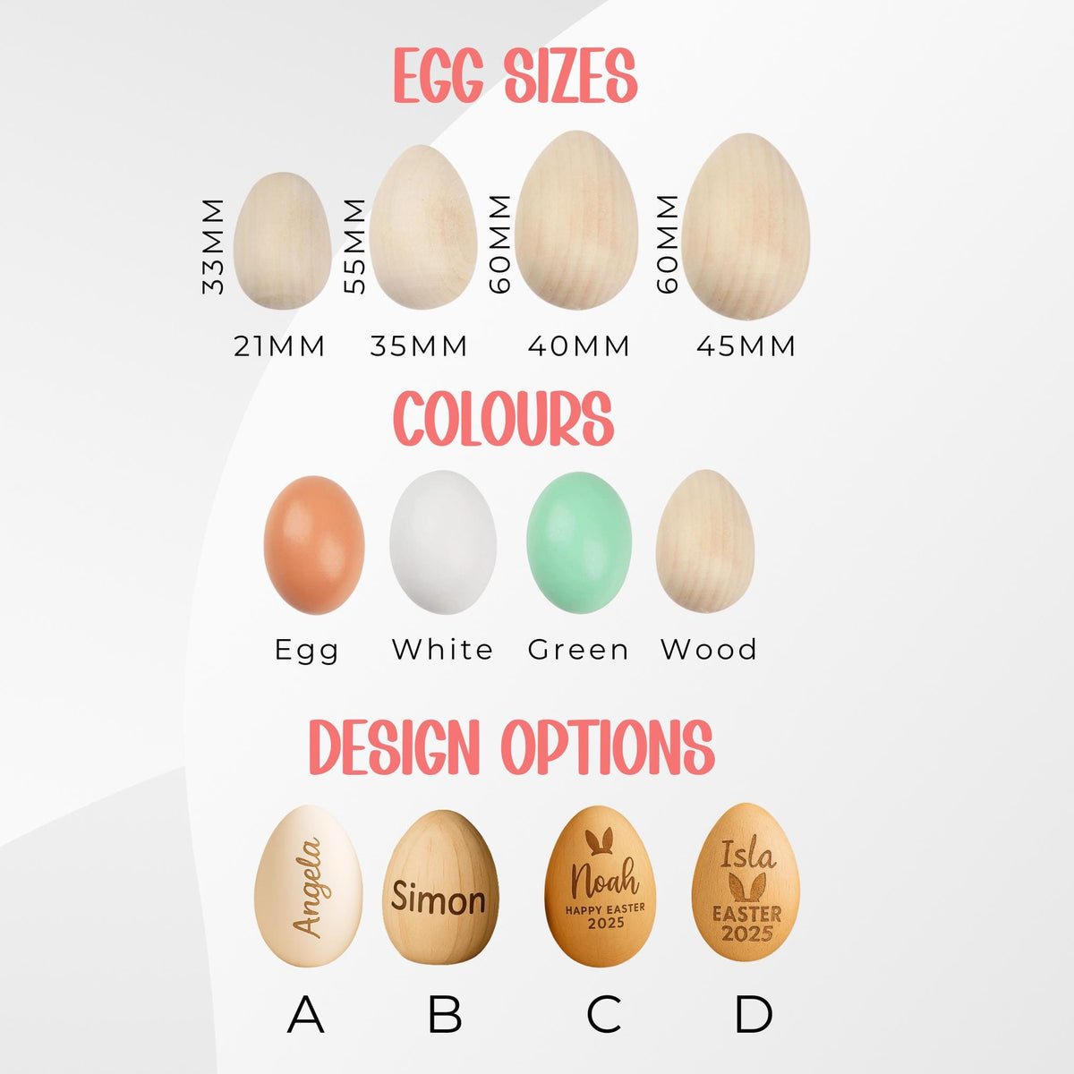 Personalised Wooden Easter Egg: Engraved Name Keepsake, Baby's First Easter