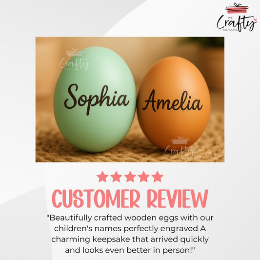 Personalised Wooden Easter Egg: Engraved Name Keepsake, Baby's First Easter