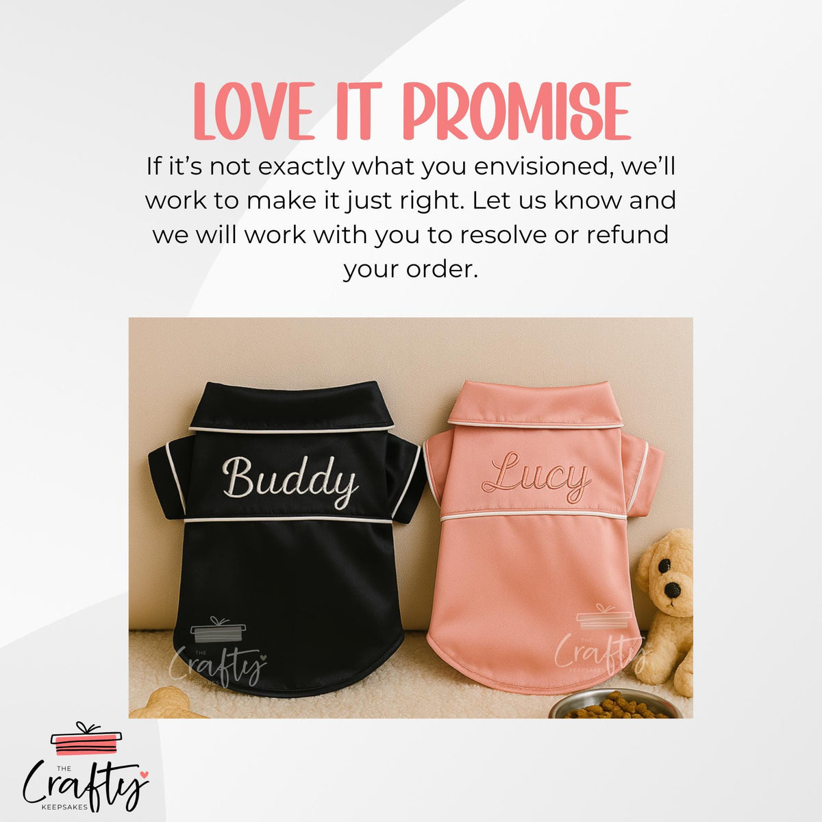 Personalised Silk Pet Pajamas: Custom Embroidered Name Sleepwear