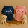 Personalised Silk Pet Pajamas: Custom Embroidered Name Sleepwear