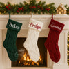Personalised Knit Christmas Stocking: Embroidered Name, Custom Holiday Decor