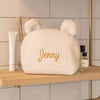Personalised Bear Embroidered Makeup Bag: Custom Name Travel Pouch