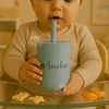 Personalised Silicone Baby Cup with Straw: Laser Engraved Toddler Learning Cup