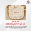 Personalised Name Baby Bib: Custom Embroidered Ruffled Cotton Feeding Bib