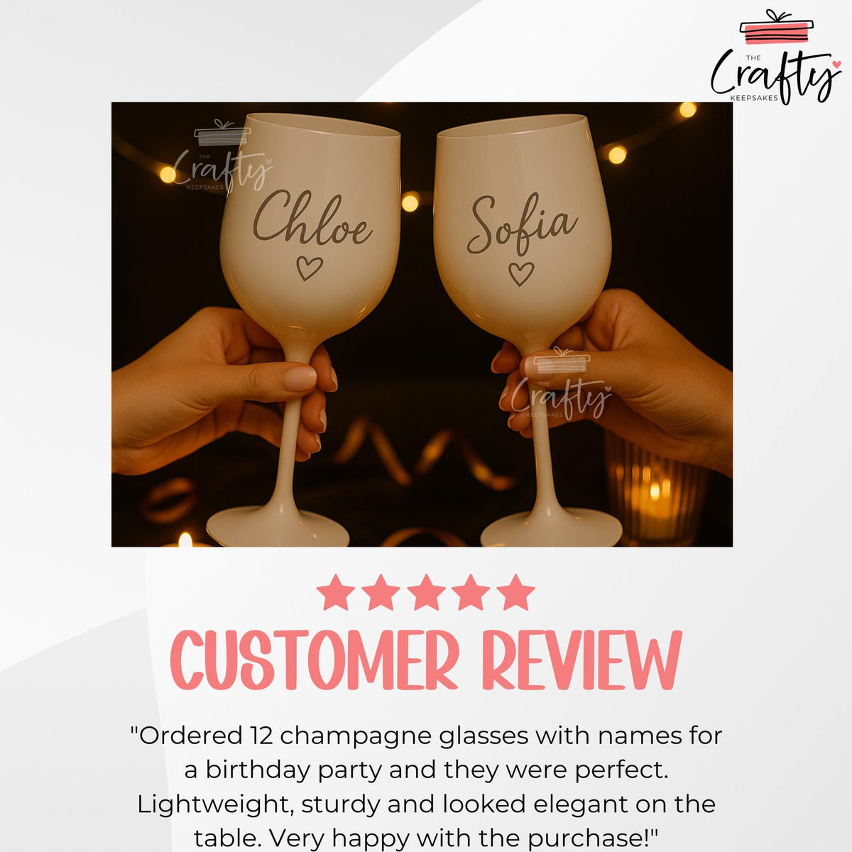Personalised White Plastic Wine Glass: 16oz Custom Drinkware Gift