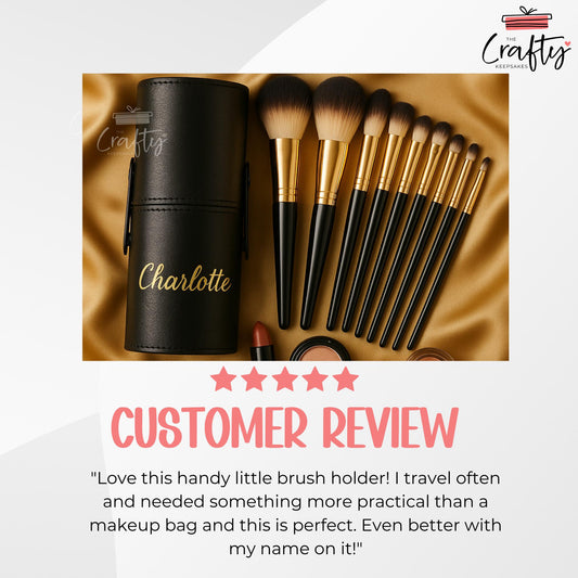 Custom Makeup Brush Holder with Lid: PU Leather Barrel Storage Cup, Portable Pen Holder, Desk Organiser Gift for Women