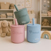 Personalised Silicone Baby Cup with Straw: Laser Engraved Toddler Learning Cup
