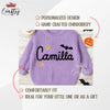 Personalised Halloween Baby Jumper: Embroidered Custom Name, Spooky Apparel