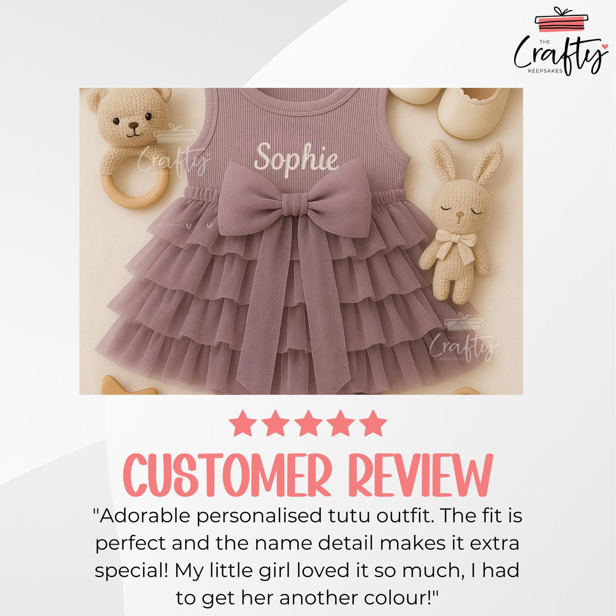 Embroidered Baby Summer Outfit: Personalised Cotton Vest & Skirt