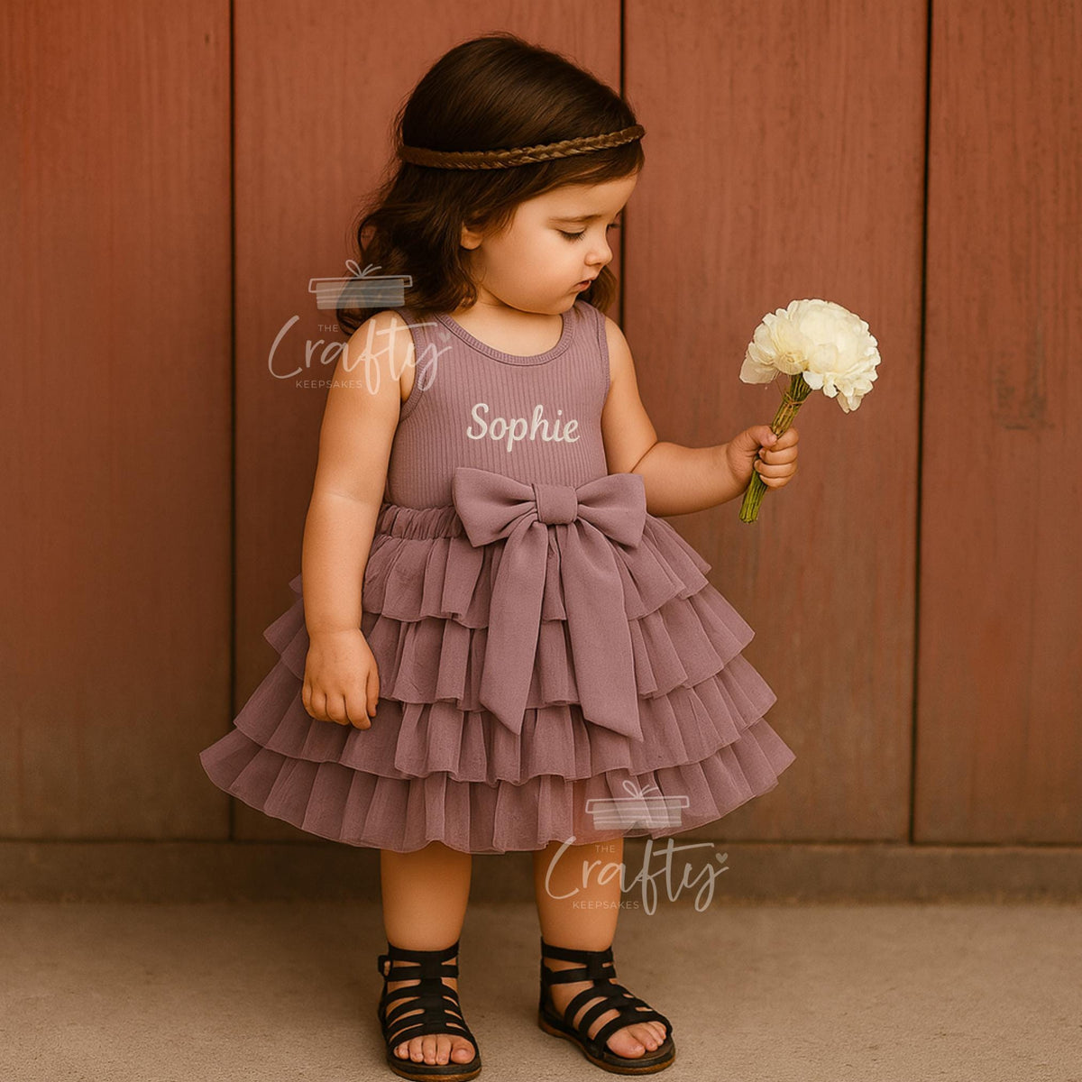 Embroidered Baby Summer Outfit: Personalised Cotton Vest & Skirt