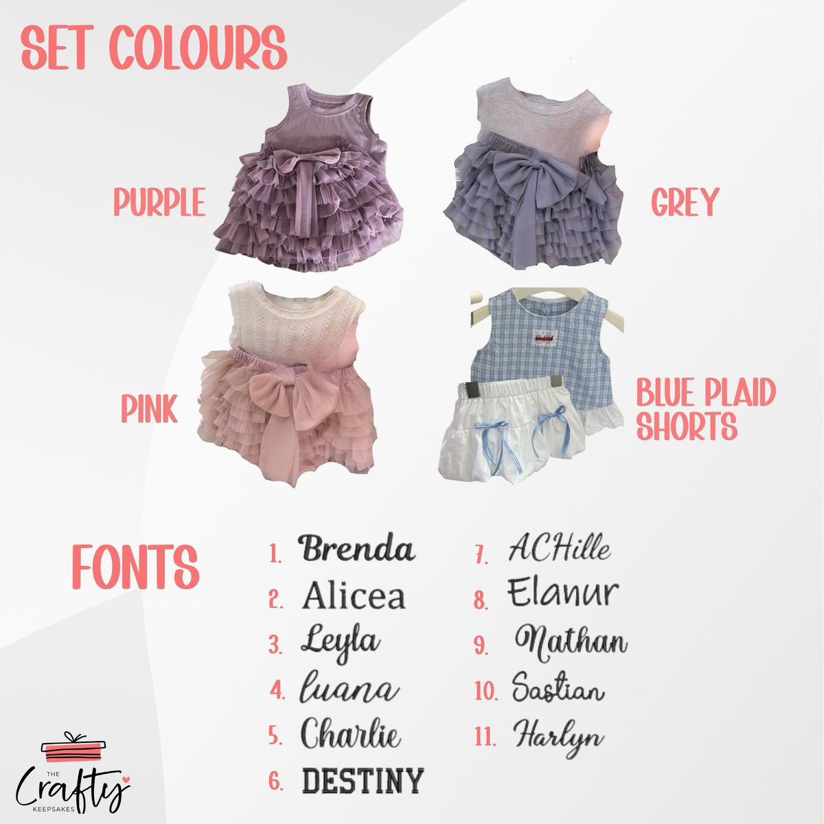 Embroidered Baby Summer Outfit: Personalised Cotton Vest & Skirt