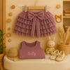 Embroidered Baby Summer Outfit: Personalised Cotton Vest & Skirt