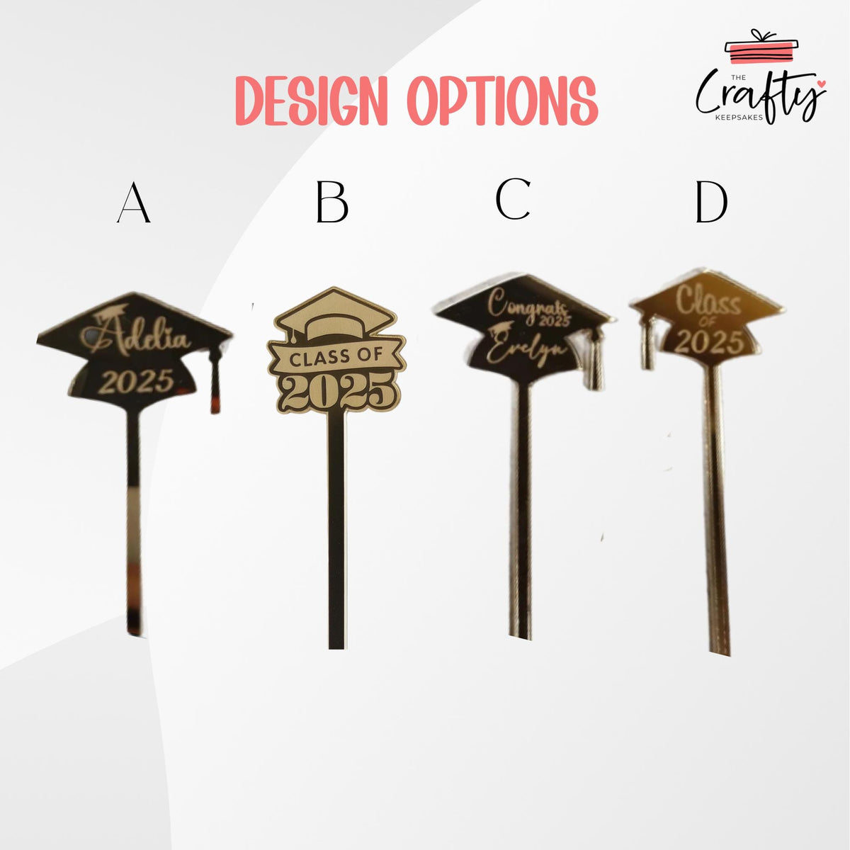 Personalised Graduation Drink Stirrers: Acrylic Class of 2025 Party Favours