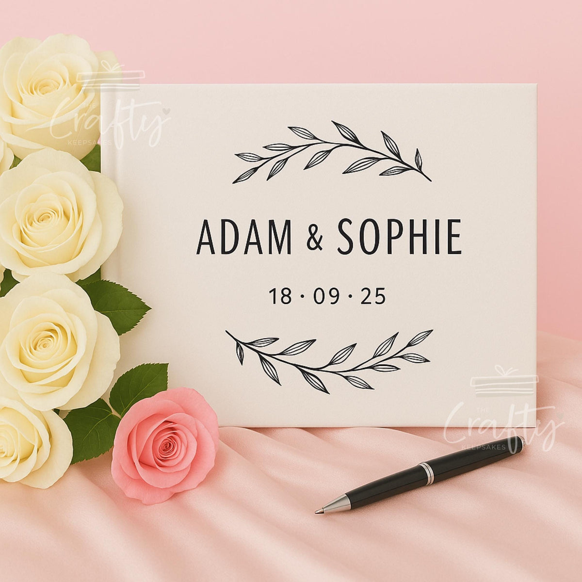 Personalised Wedding Guest Book: Foil Printed Hardback Keepsake
