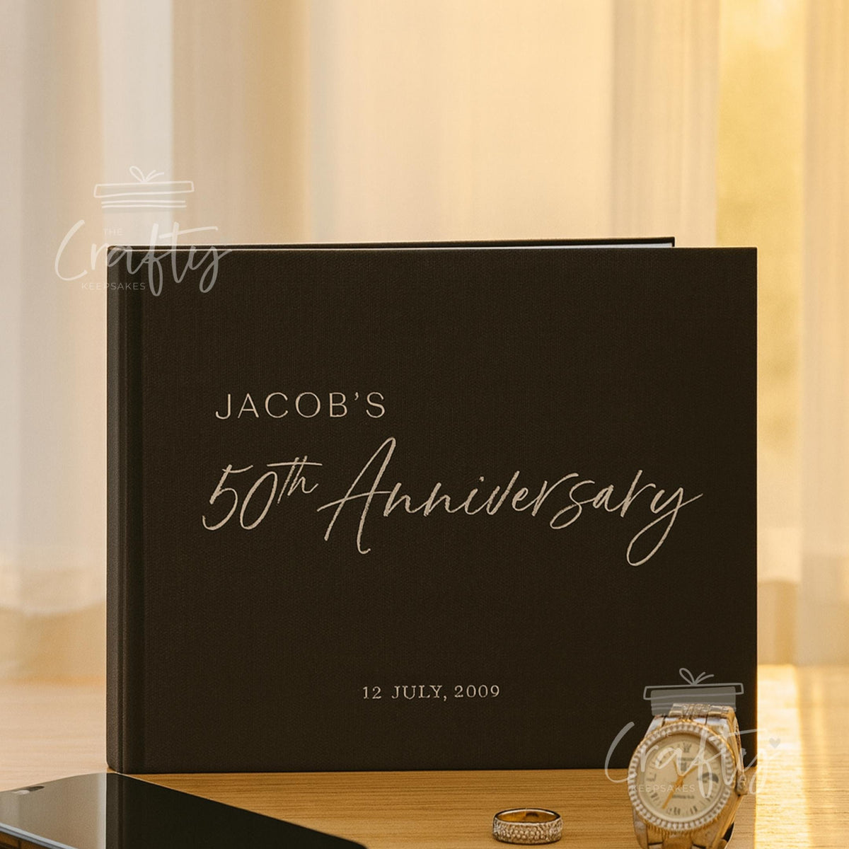 Personalised Wedding Guest Book: Foil Printed Hardback Keepsake