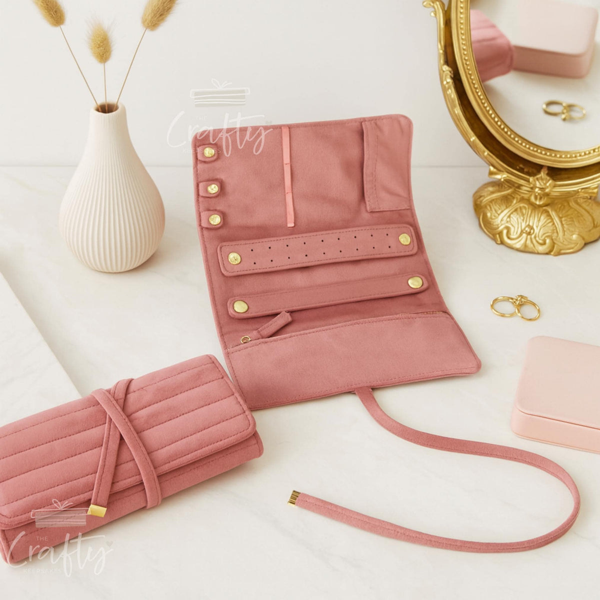 Custom Velvet Jewellery Roll: Travel Jewellery Organiser Bag, Ring Bracelet Necklace Storage, Bridesmaid Gift for Her