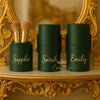 Custom Makeup Brush Holder with Lid: PU Leather Barrel Storage Cup, Portable Pen Holder, Desk Organiser Gift for Women