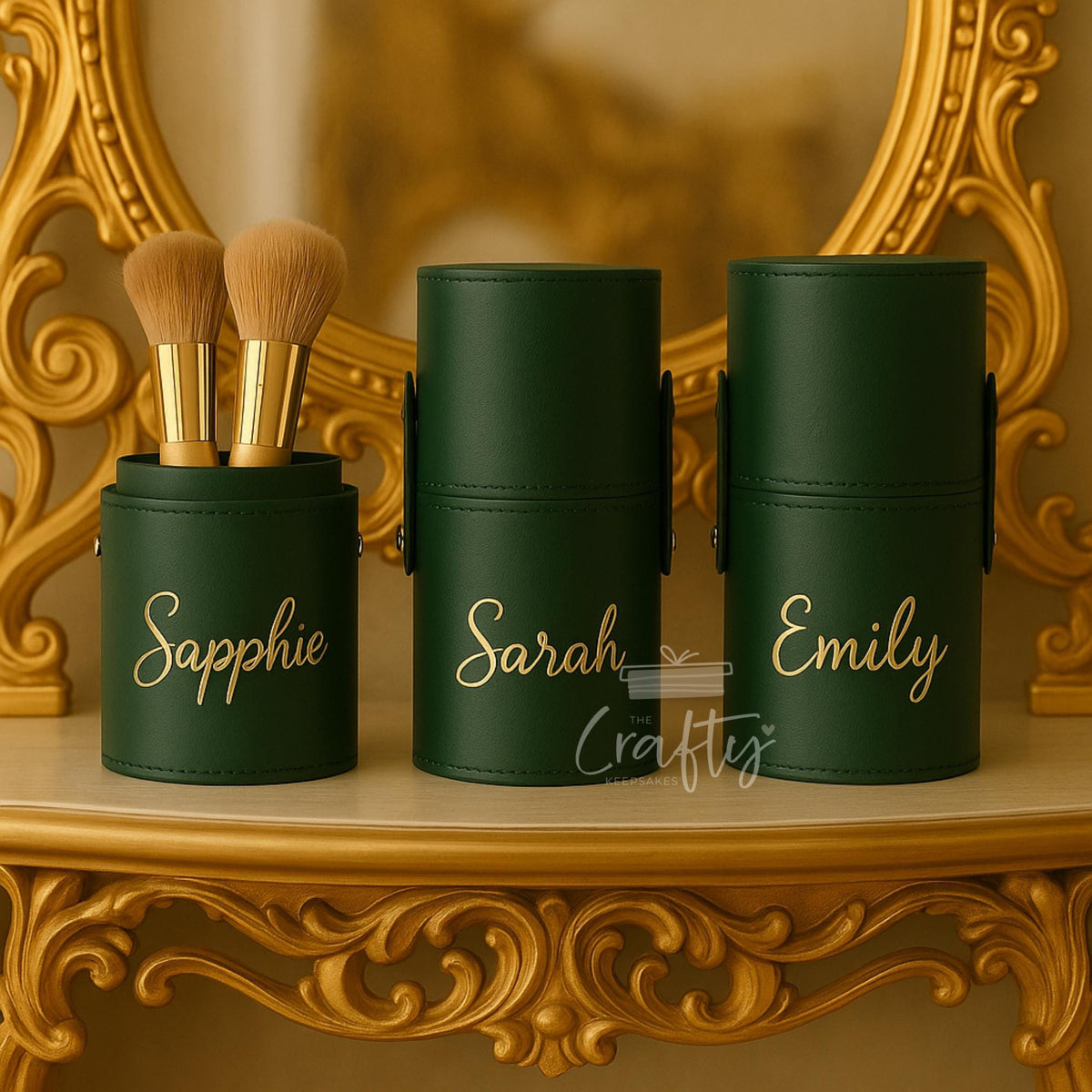 Custom Makeup Brush Holder with Lid: PU Leather Barrel Storage Cup, Portable Pen Holder, Desk Organiser Gift for Women