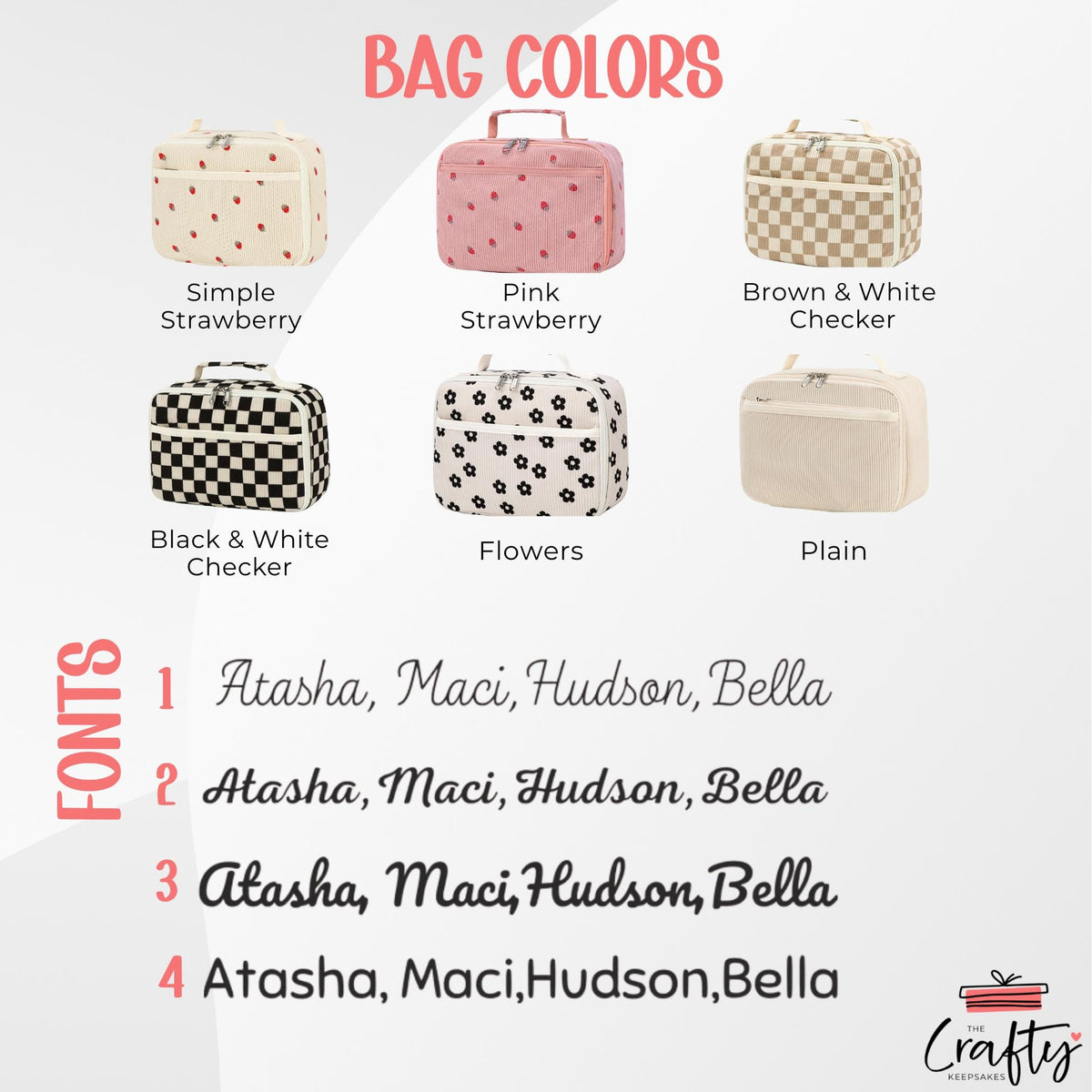 Personalised Corduroy Kids Lunch Bag with Yarn Name