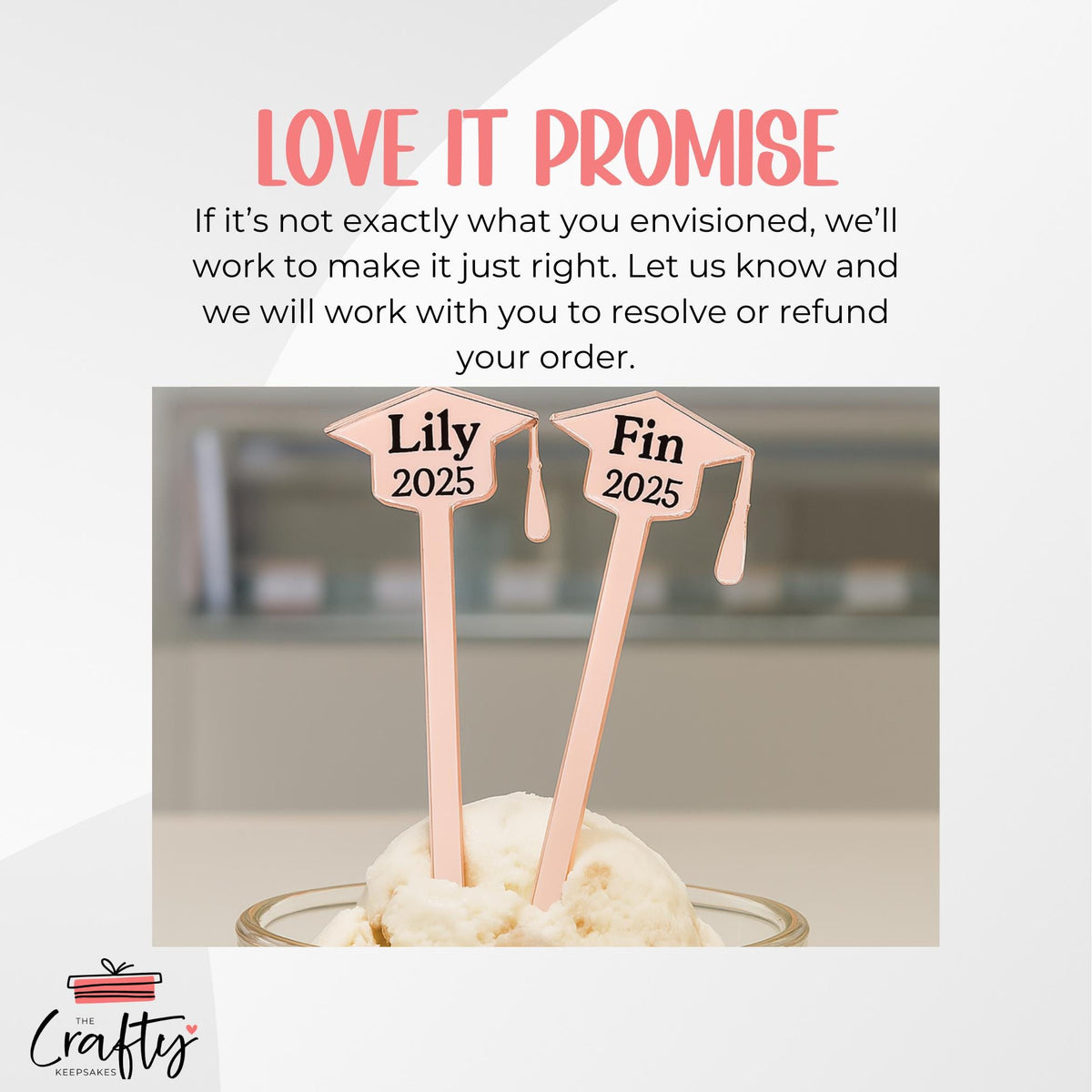 Personalised Graduation Drink Stirrers: Acrylic Class of 2025 Party Favours