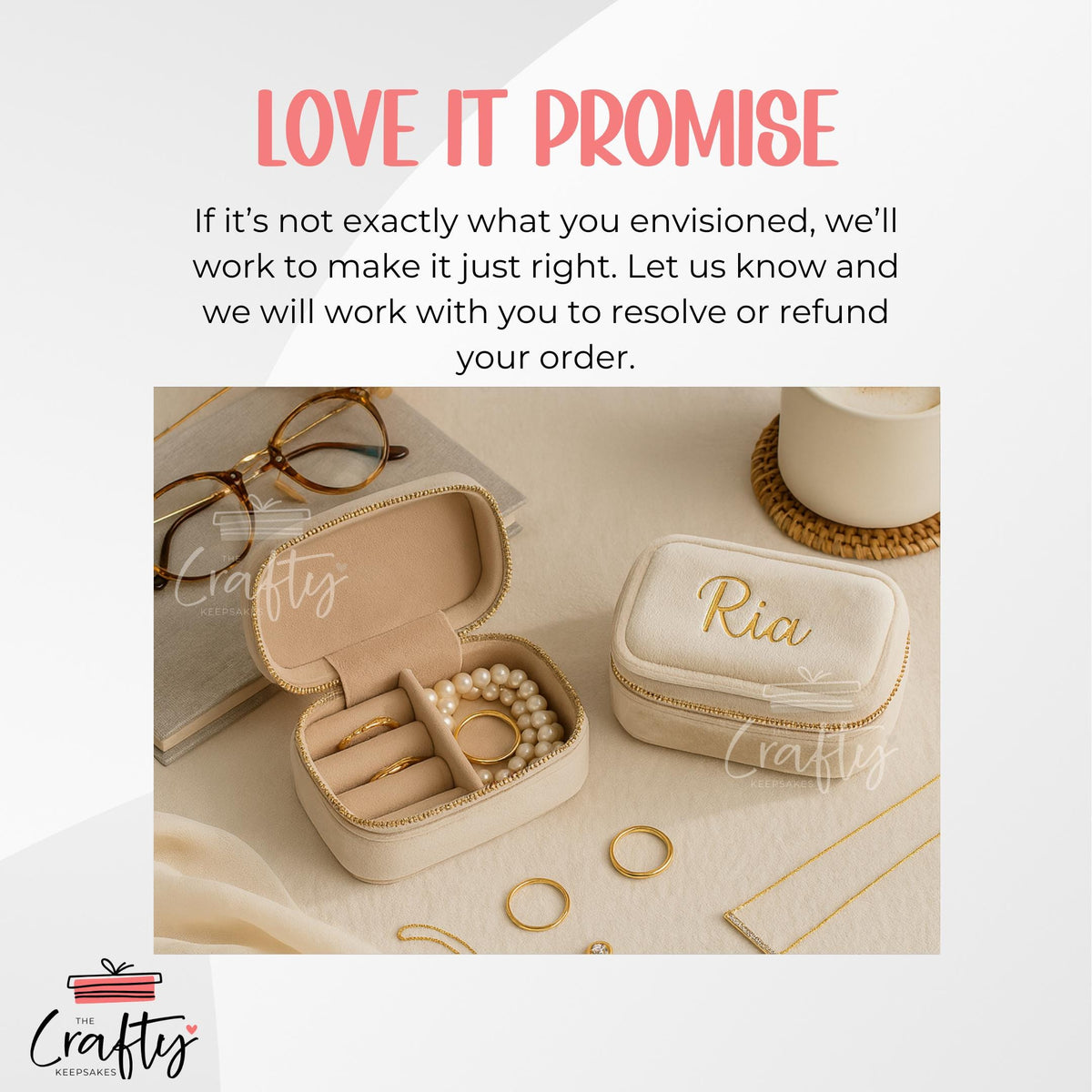 Personalised Velvet Travel Jewellery Case: Custom Keepsake Gift